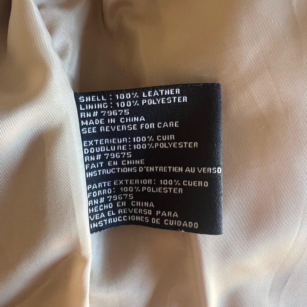 MICHAEL Michael Kors Women’s Beige Leather Moto/RacingJacket. Size M - Picture 5 of 8